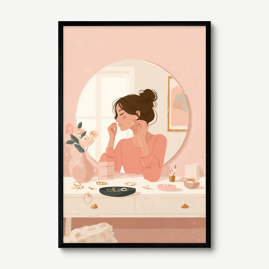 Golden Afternoon art print in a black frame