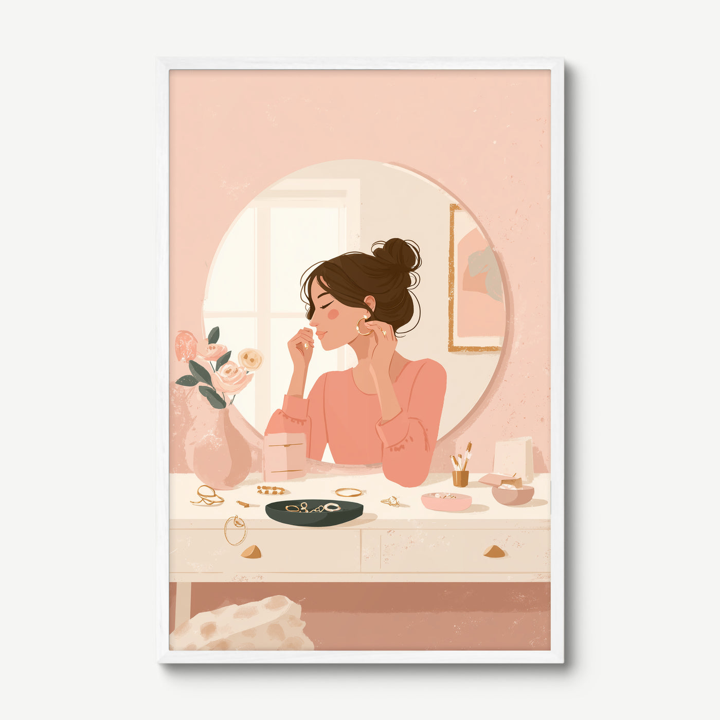 Golden Afternoon art print in a white frame