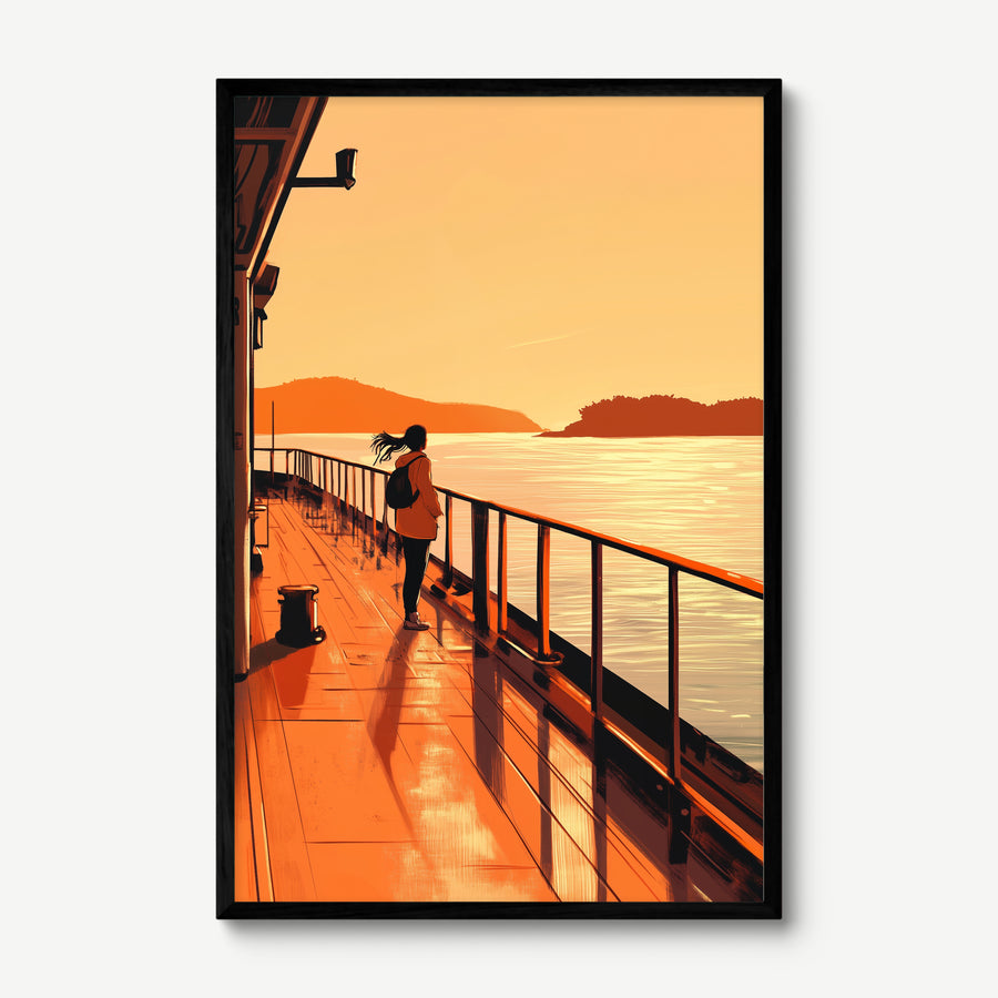 Golden Passage art print in a black frame