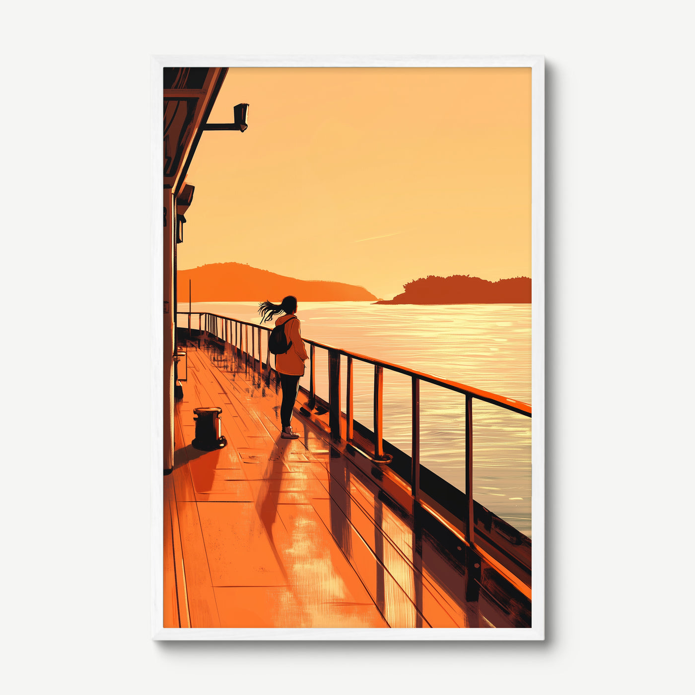 Golden Passage art print in a white frame