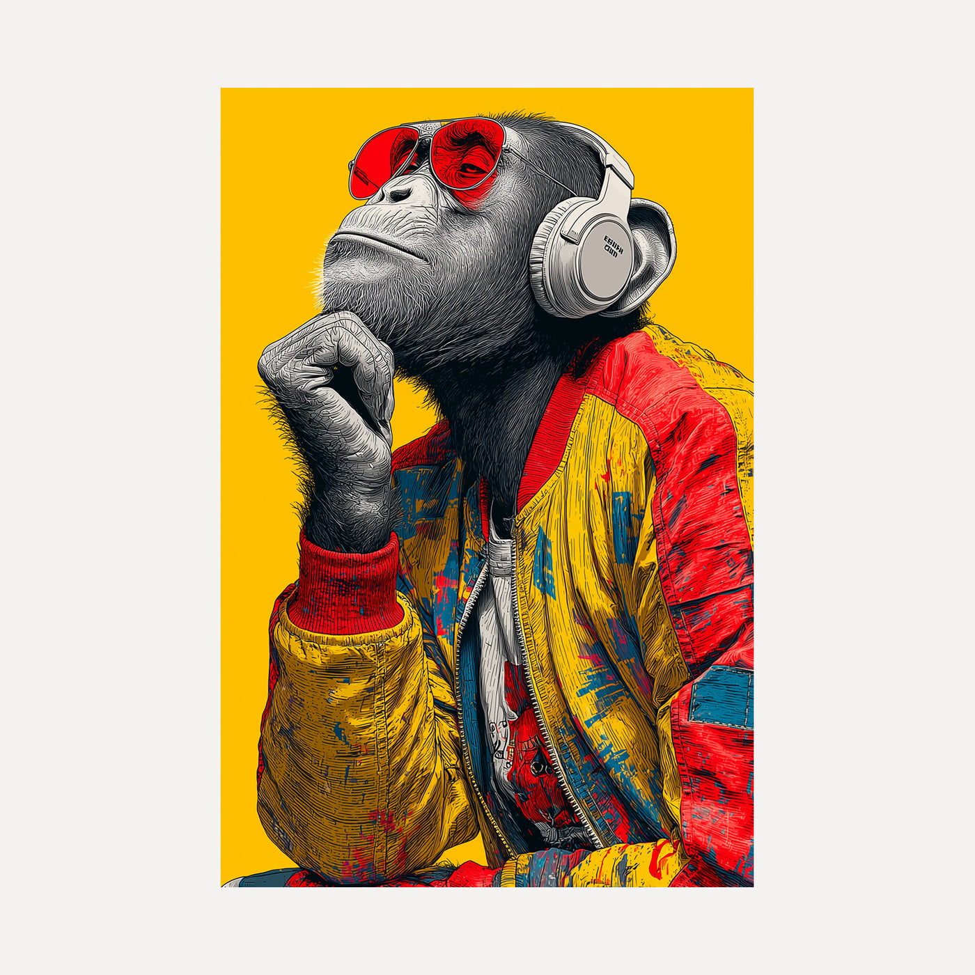 Headphone Chimp unframed art print