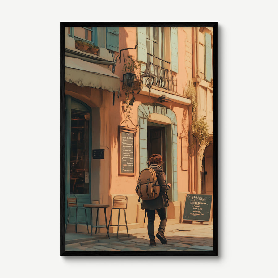 Hidden Alleys of Europe art print in a black frame