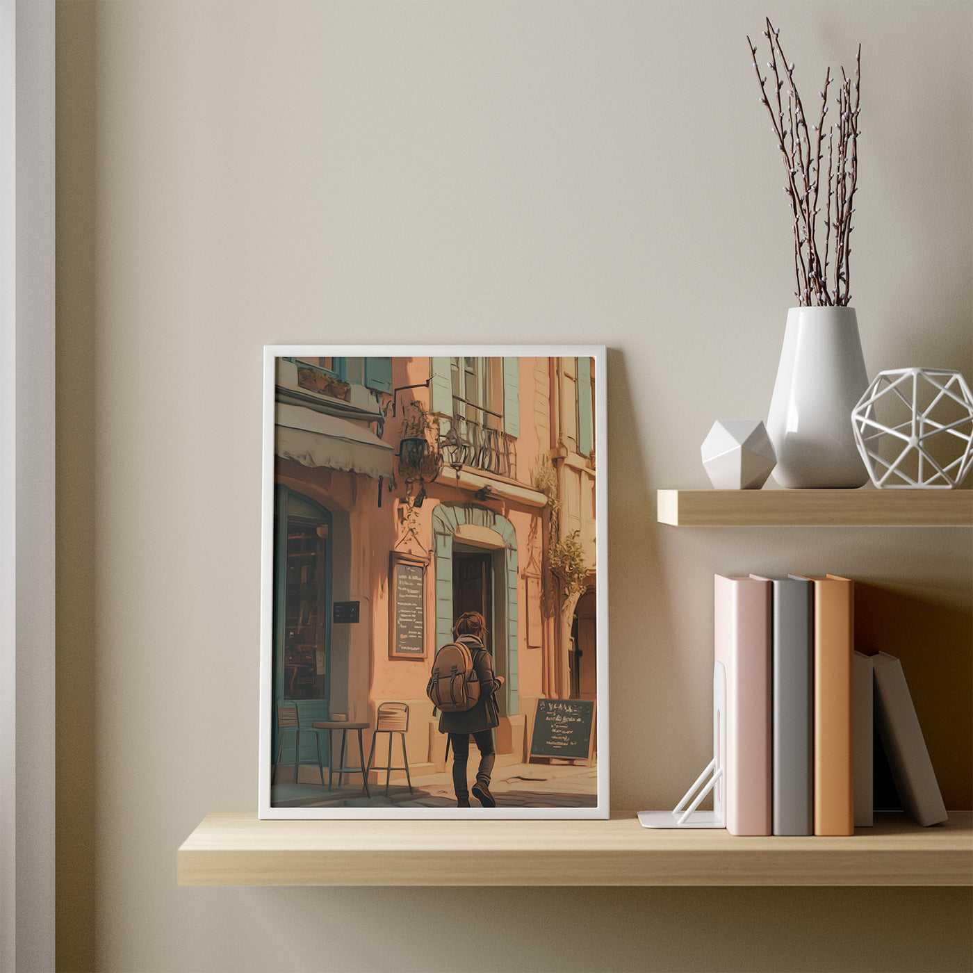 Hidden Alleys of Europe framed in a room