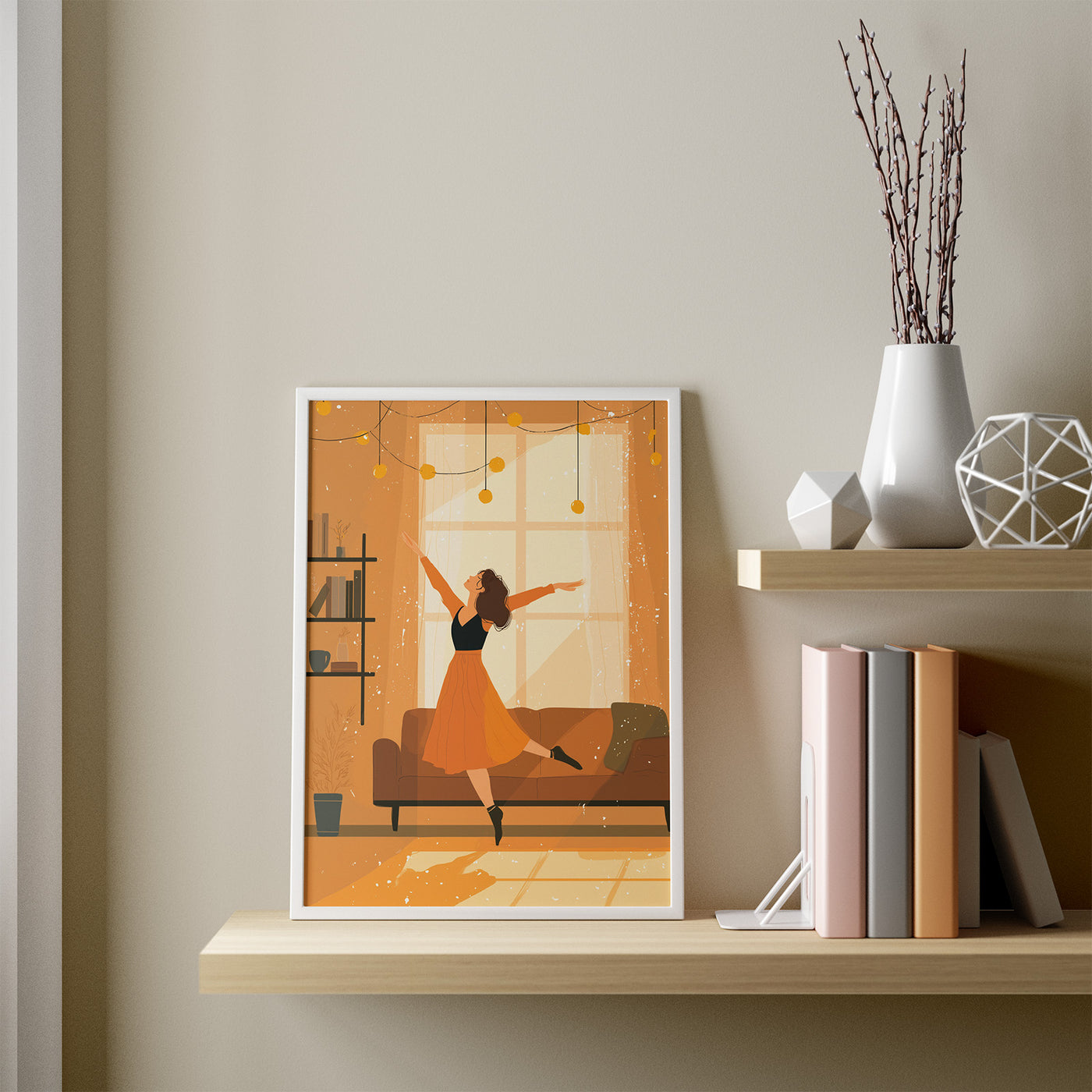 Living Room Twirl framed in a room