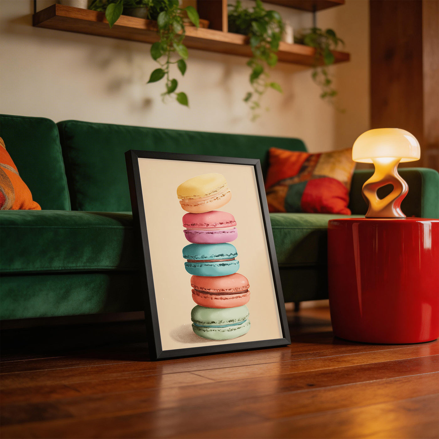 Macaron Stack framed on a wall