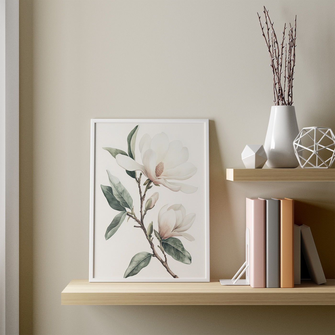 Magnolia Elegance framed in a room