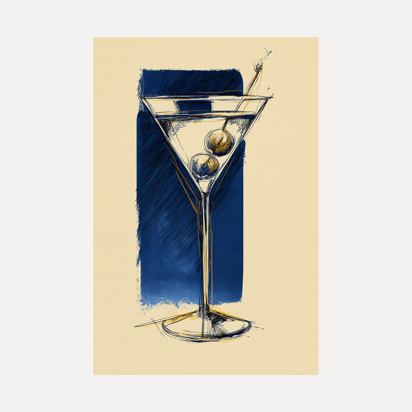 Martini Sketch unframed art print
