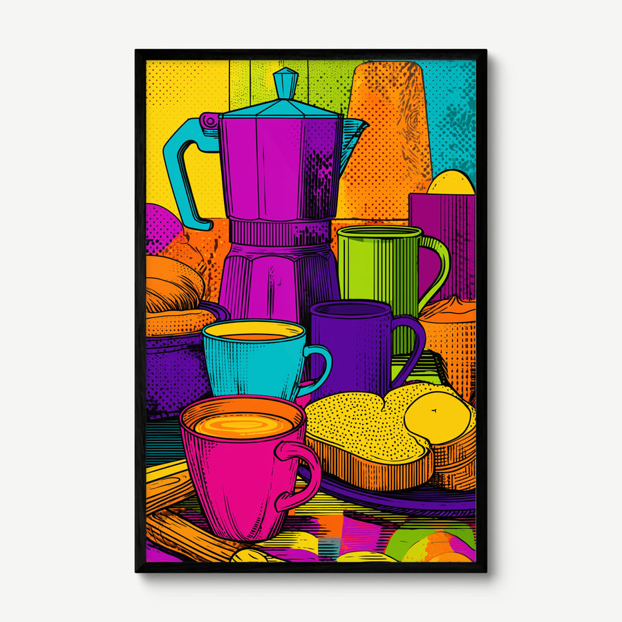 Morning Brew art print in a black frame