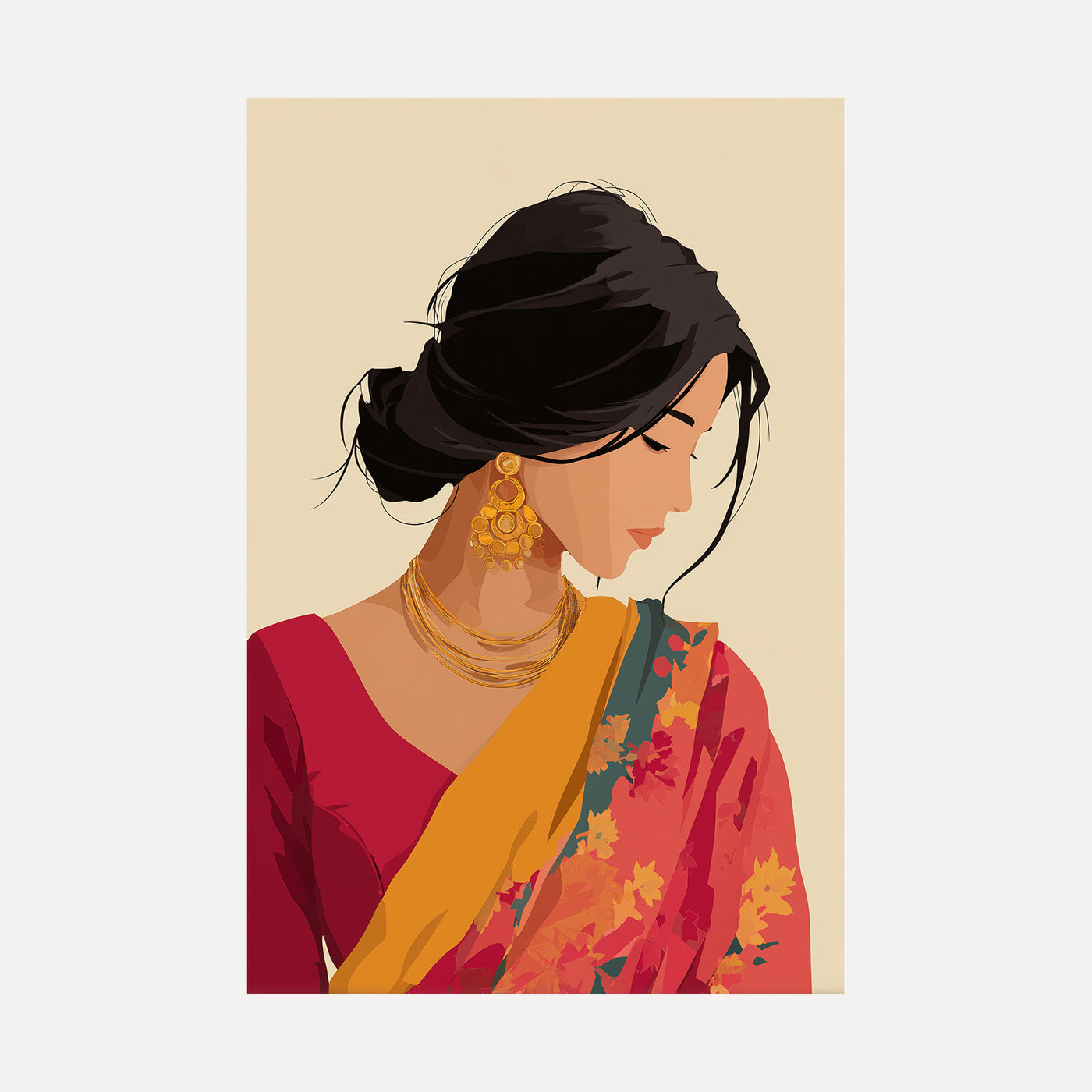Morning Saree unframed art print