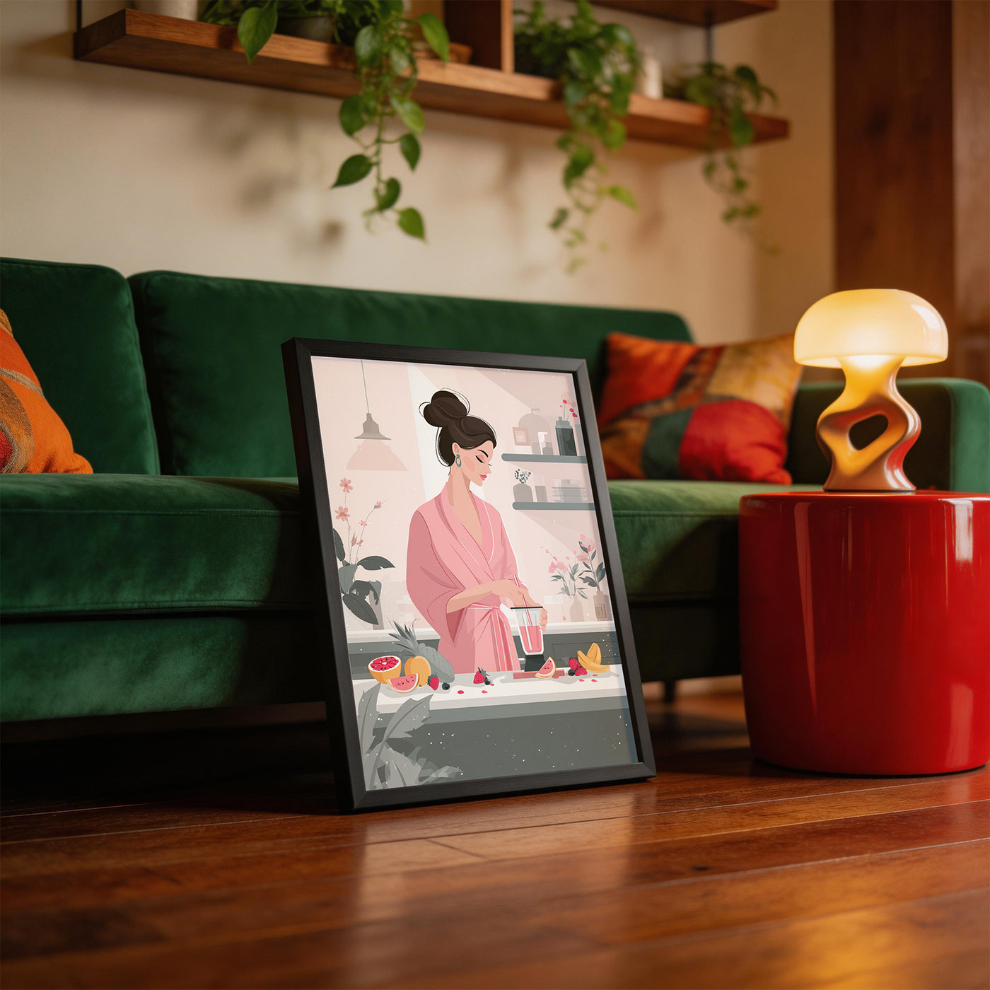 Morning Smoothie Ritual framed on a wall