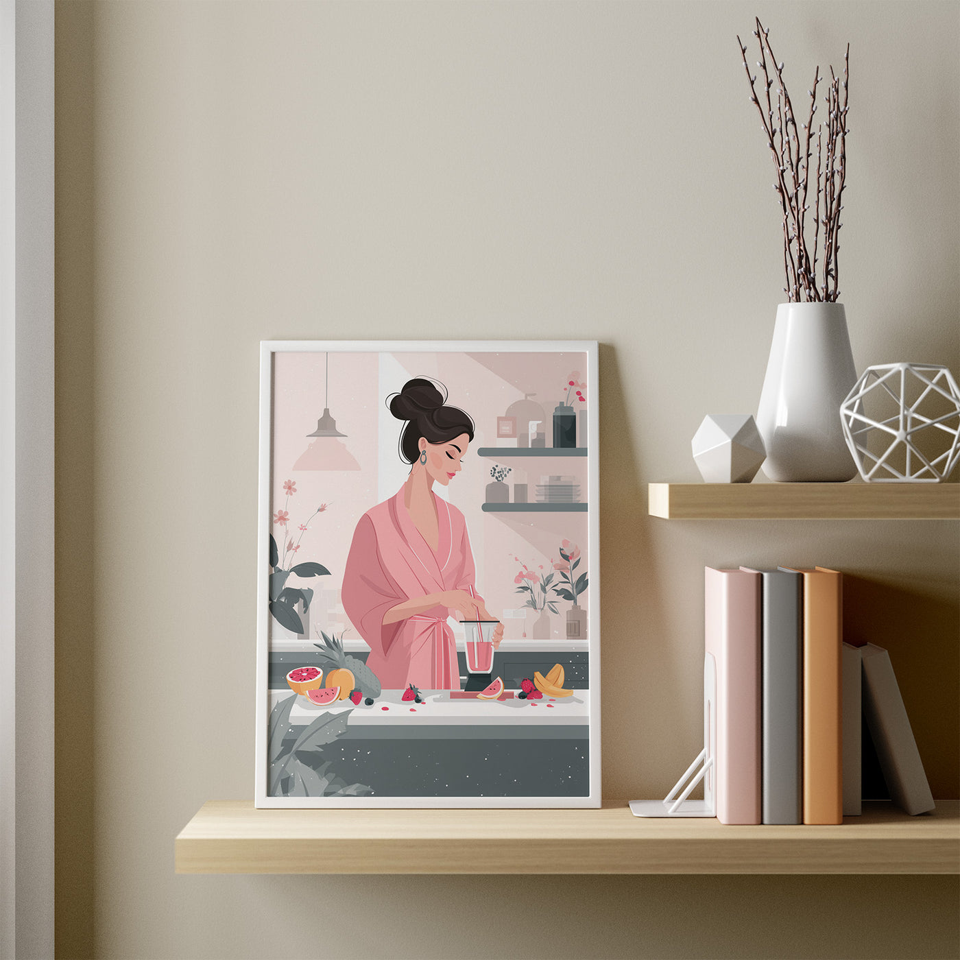 Morning Smoothie Ritual framed in a room