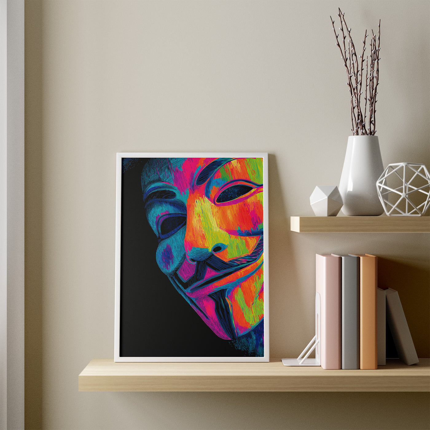 Mystery Pop framed in a room