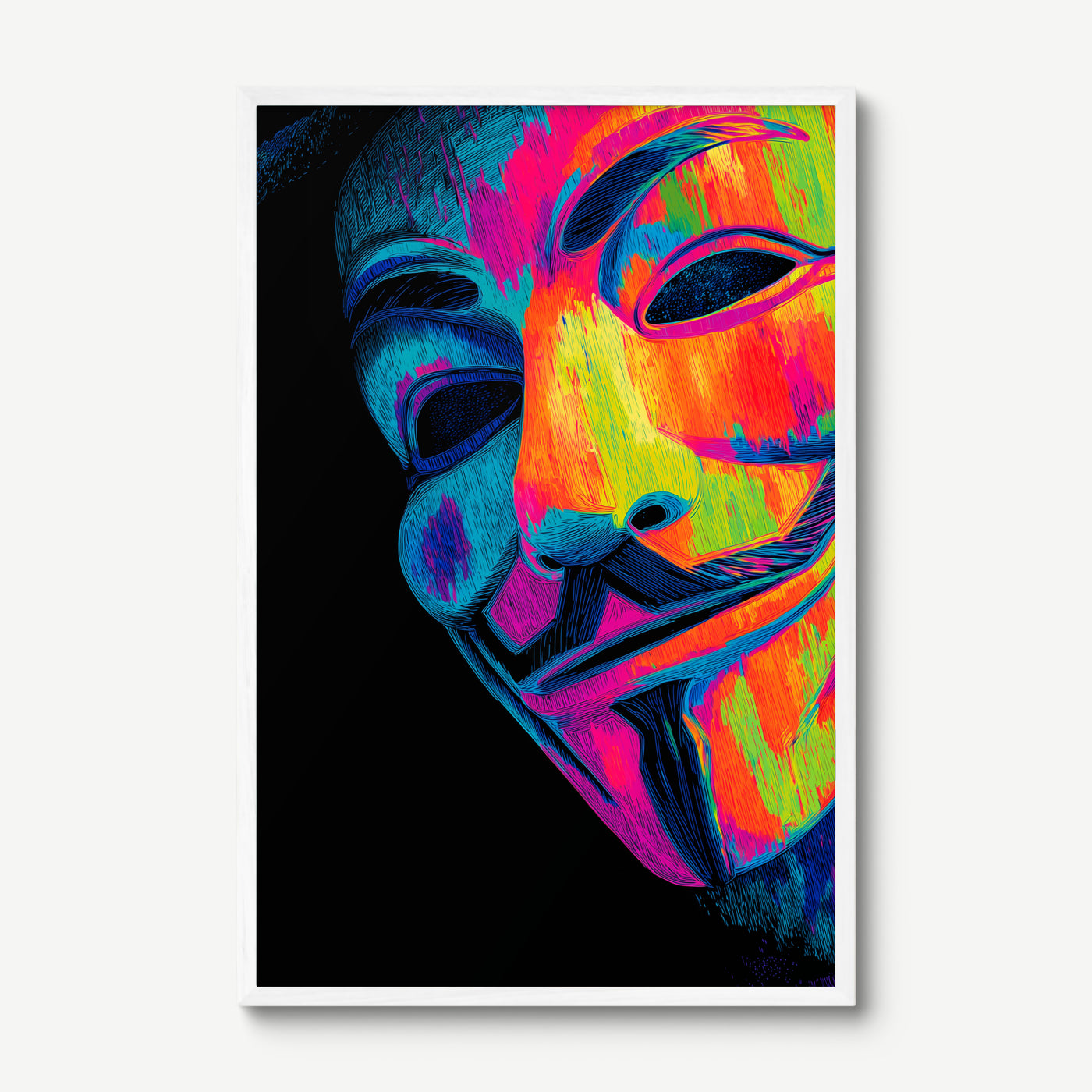 Mystery Pop art print in a white frame