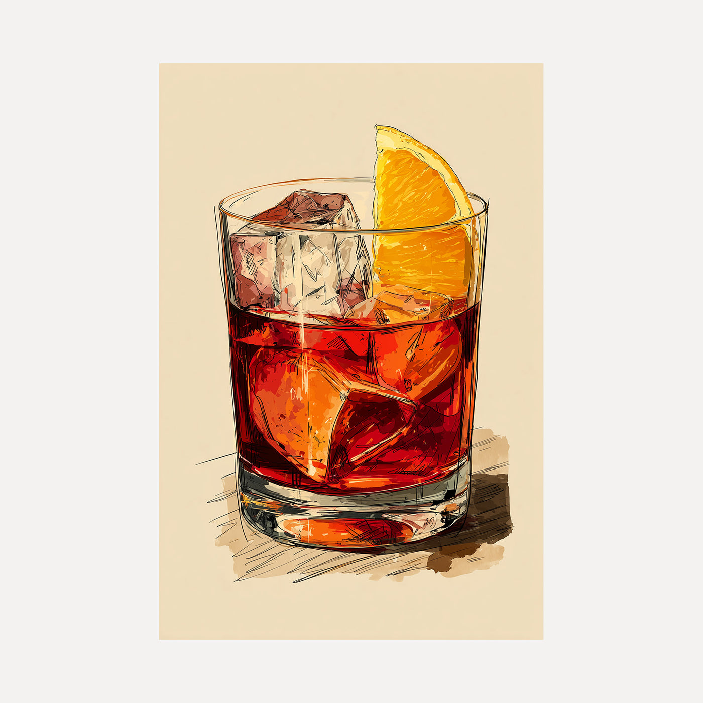 Negroni Sketch unframed art print