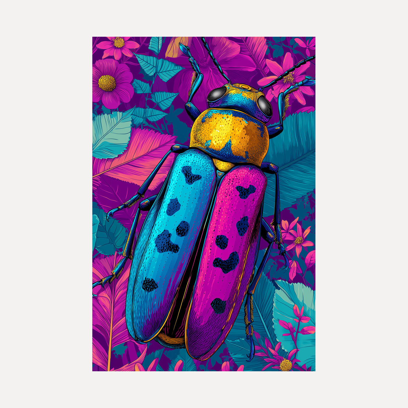Neon Beetle unframed art print