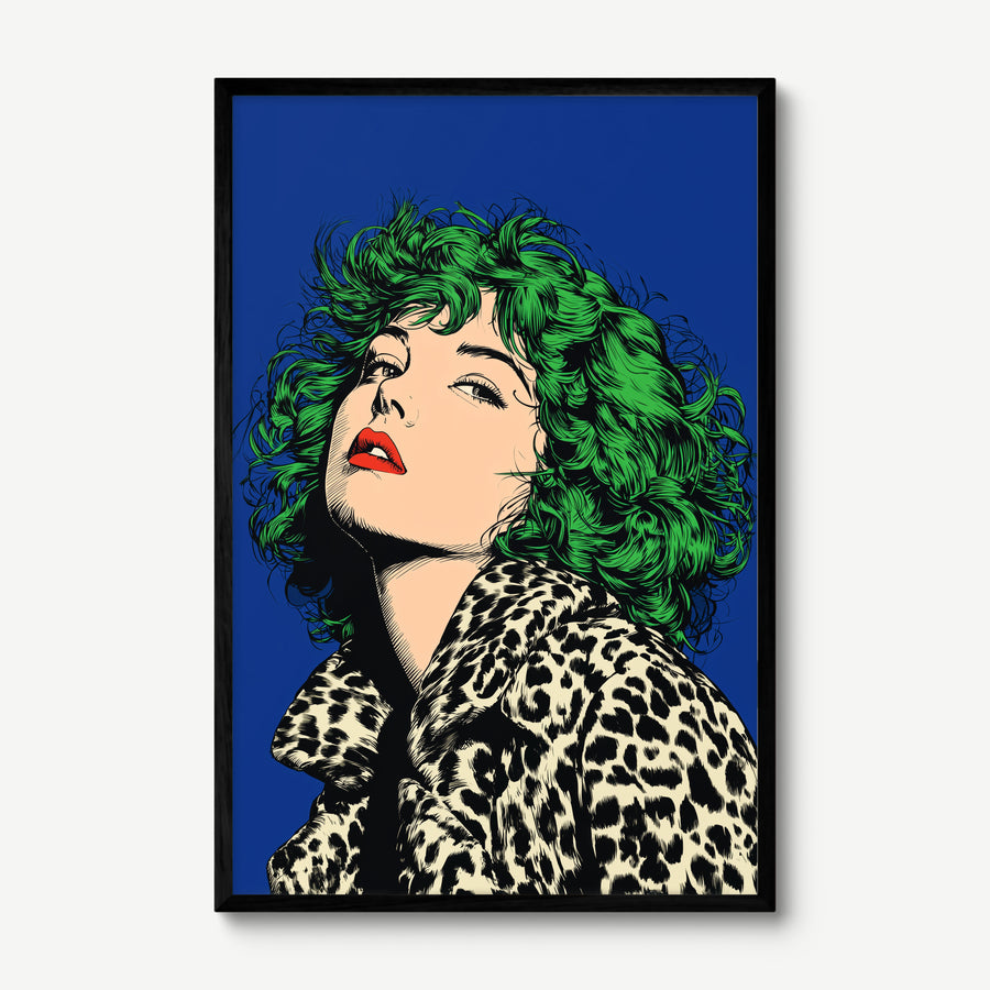 Neon Rebel art print in a black frame