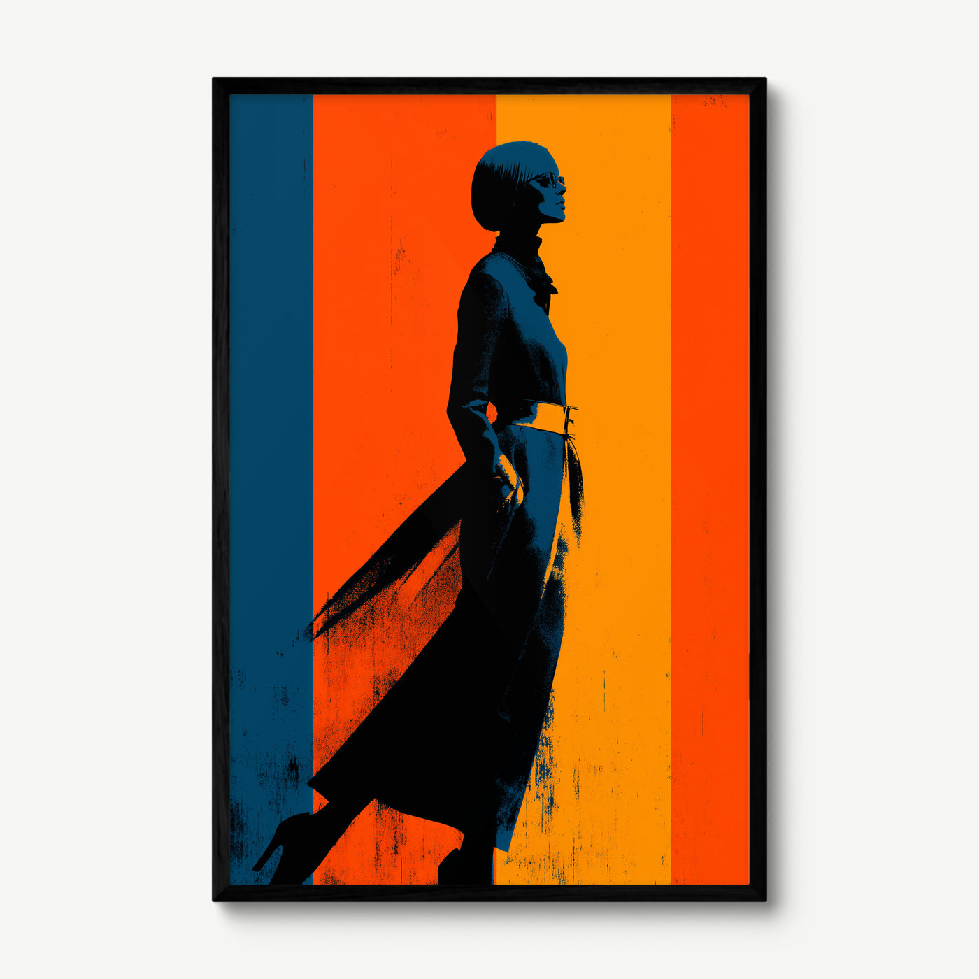 Neon Silhouette art print in a black frame