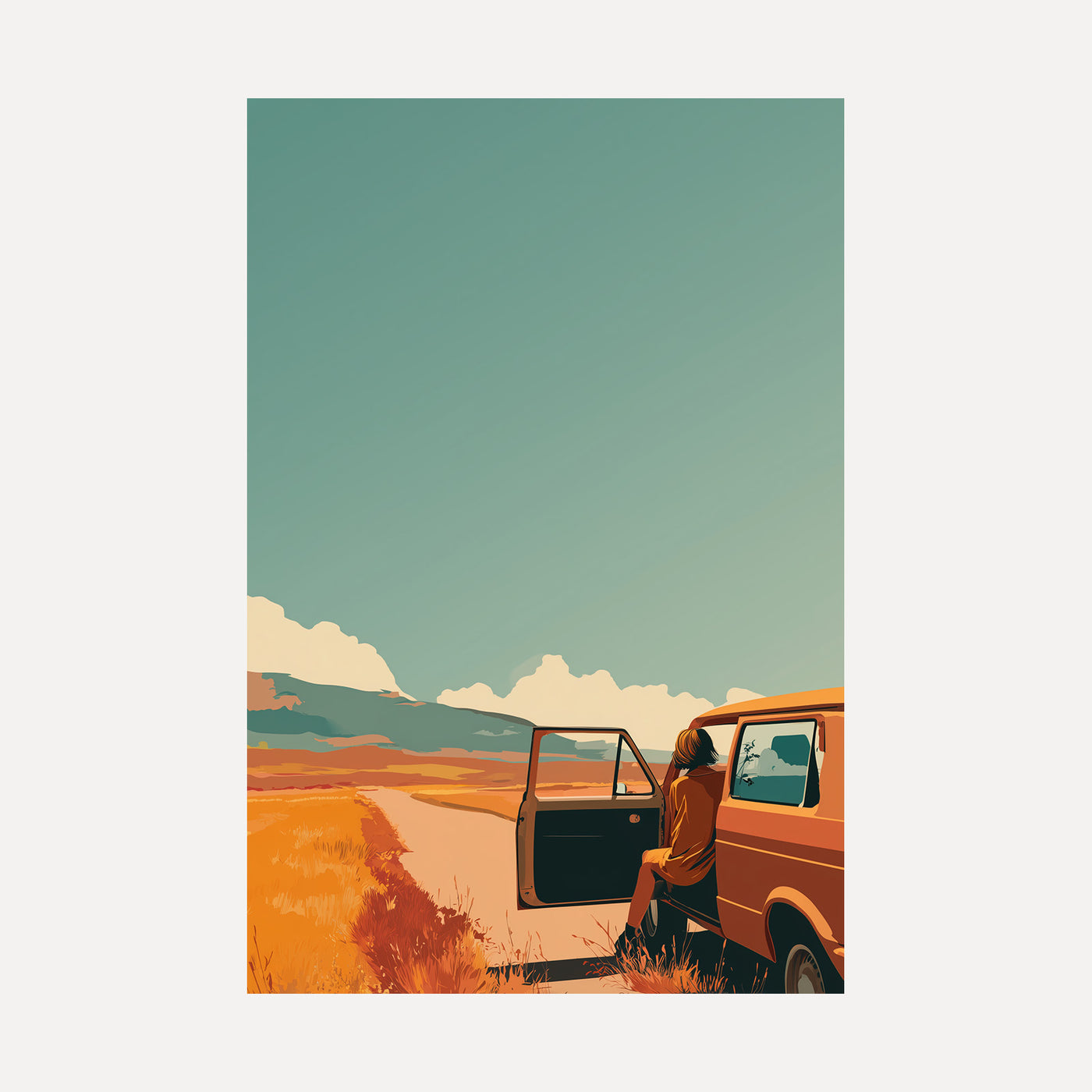 Open Road Teal Sky unframed art print