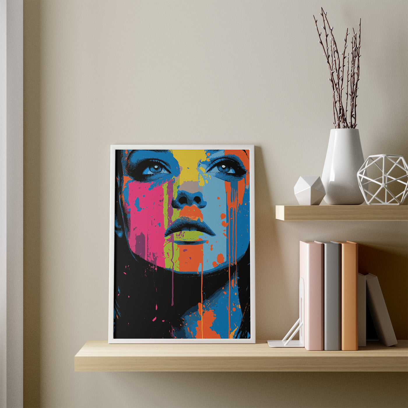 Paint Drop II framed in a room