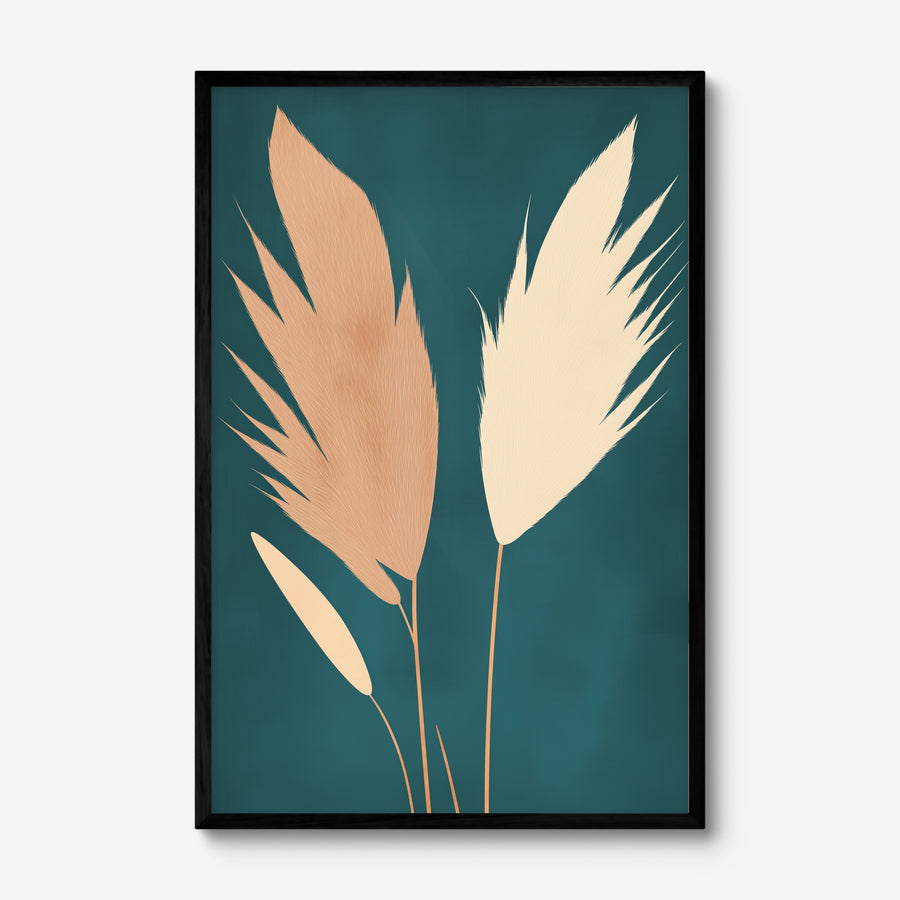 Pampas Silhouettes art print in a black frame