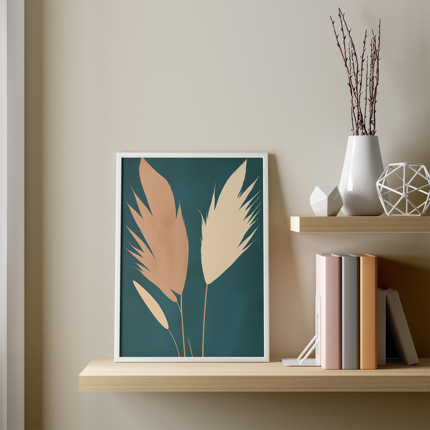 Pampas Silhouettes framed in a room