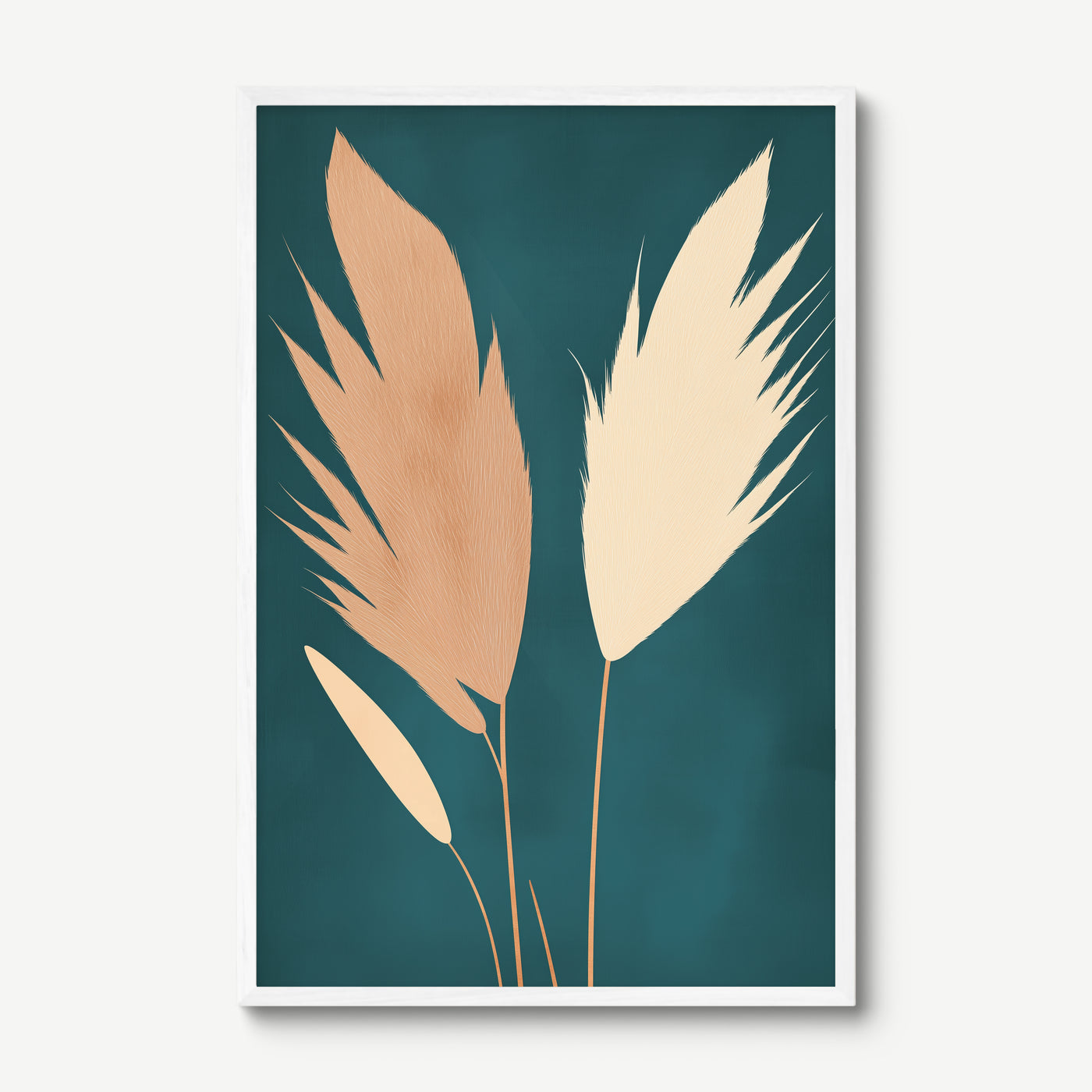 Pampas Silhouettes art print in a white frame