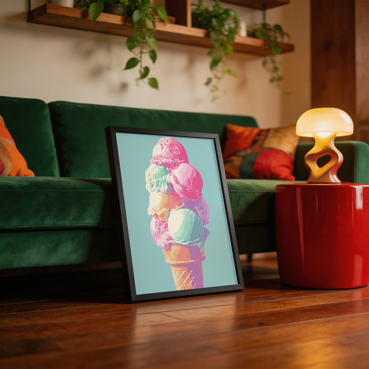 Pastel Scoop framed on a wall