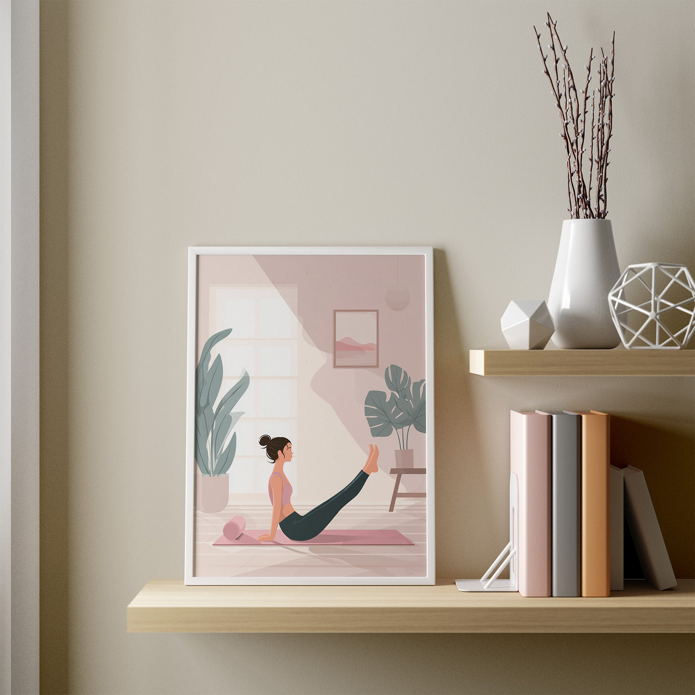 Pilates Pink Studio framed in a room