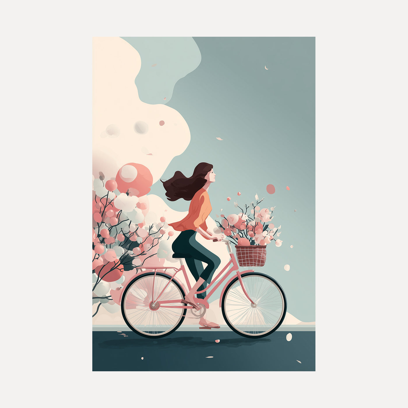 Pink Ride in Bloom unframed art print