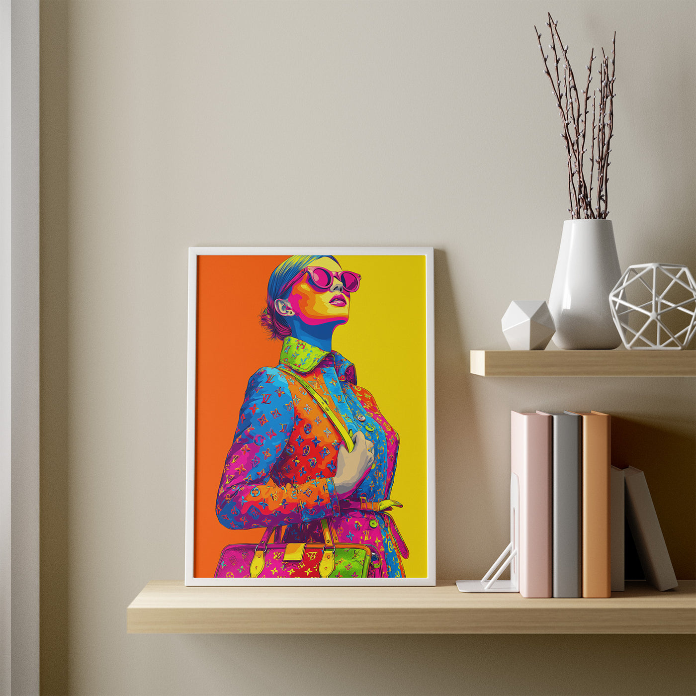 Pop Queen framed in a room