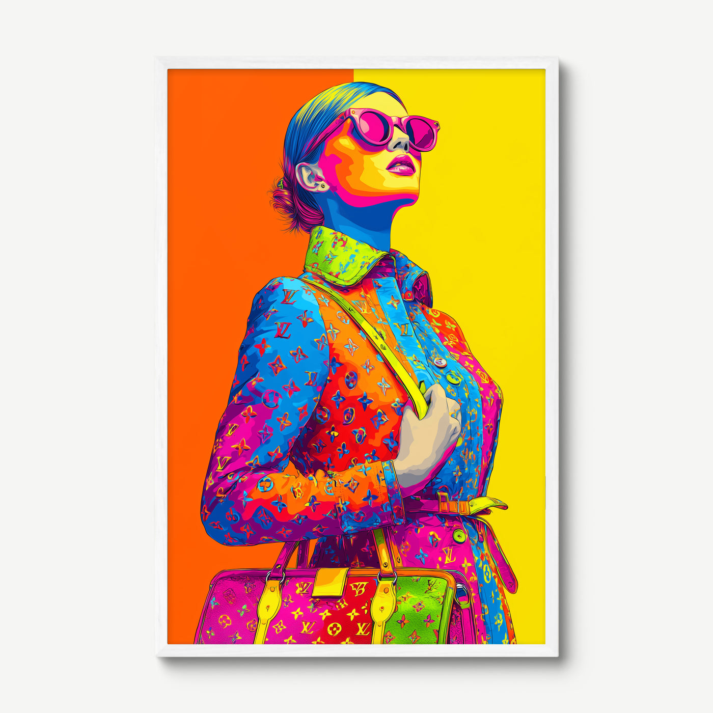 Pop Queen art print in a white frame