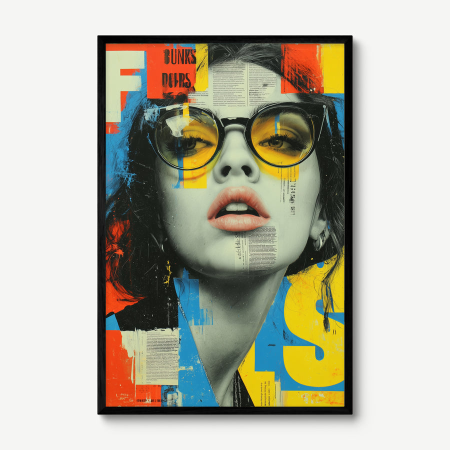 Press Face art print in a black frame