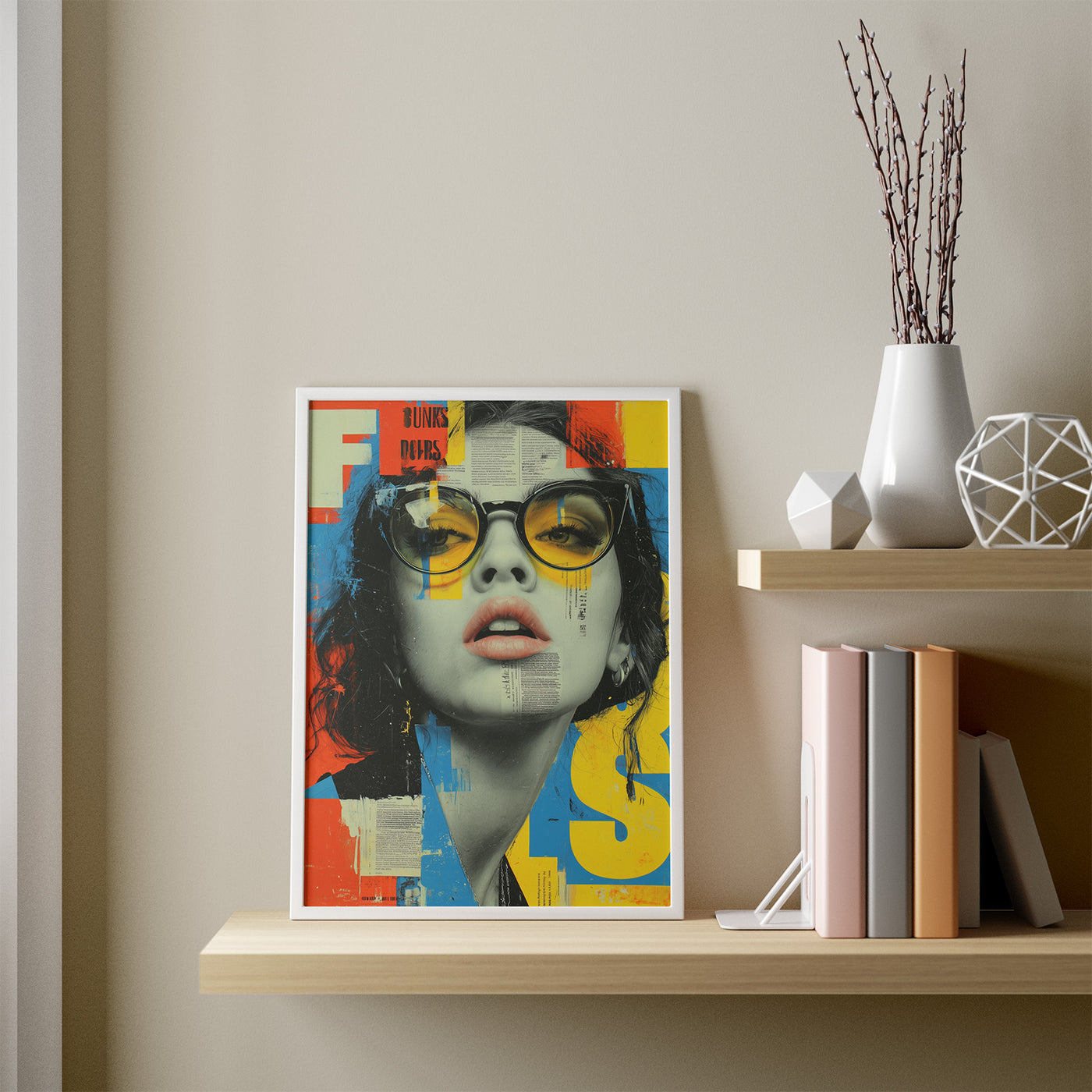 Press Face framed in a room