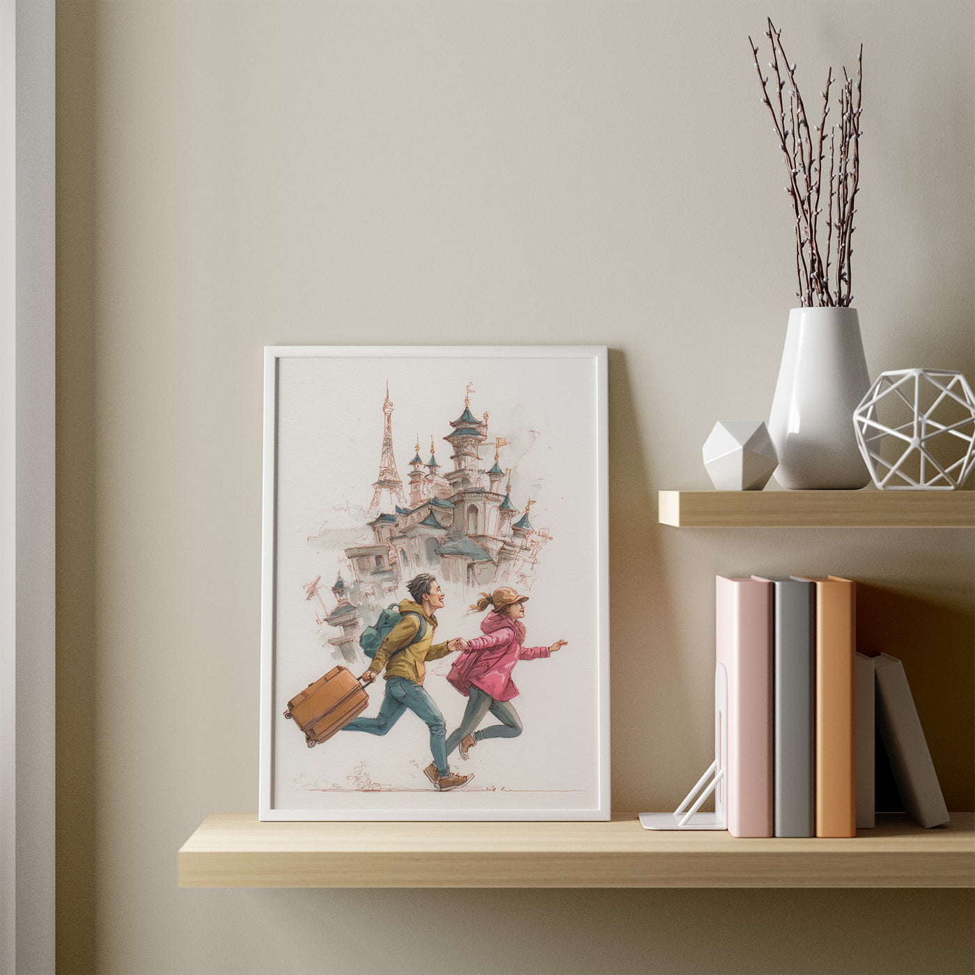 Racing to Adventure framed in a room