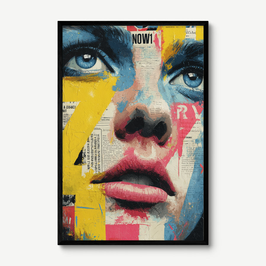 Raw Gaze art print in a black frame