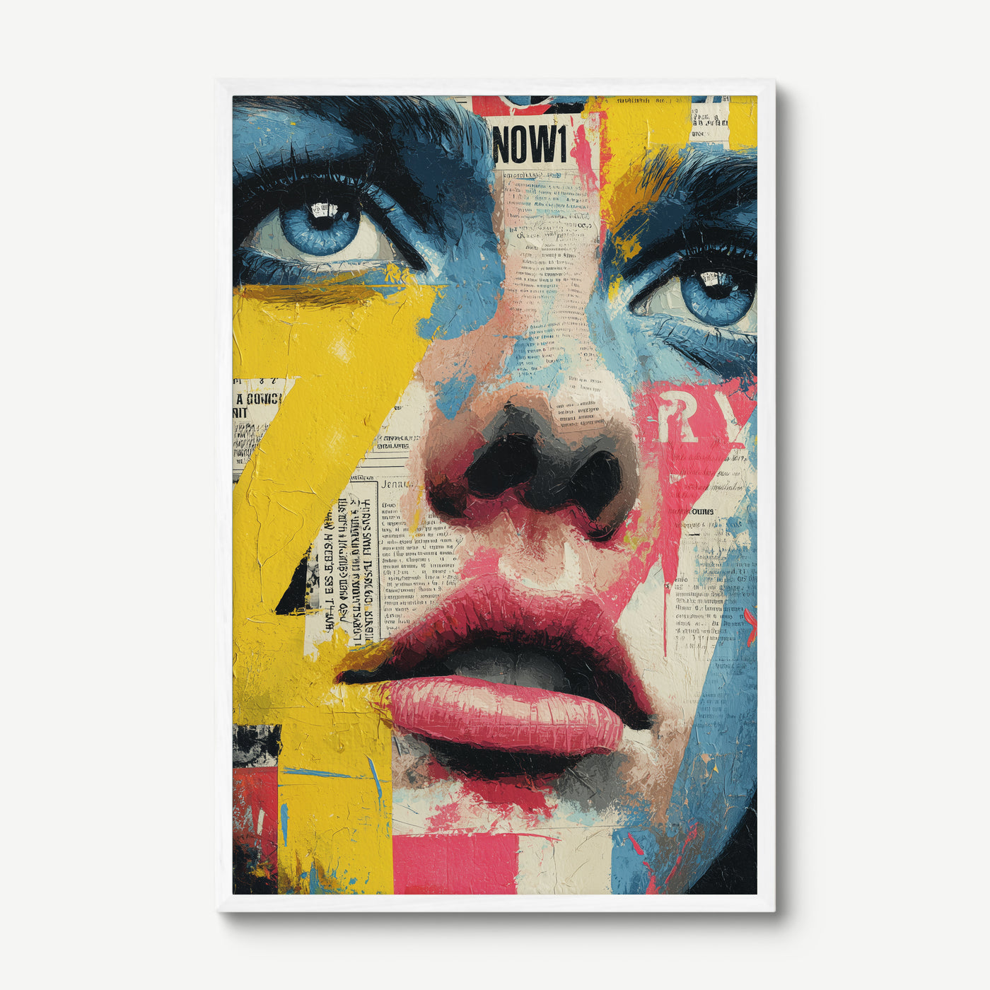 Raw Gaze art print in a white frame