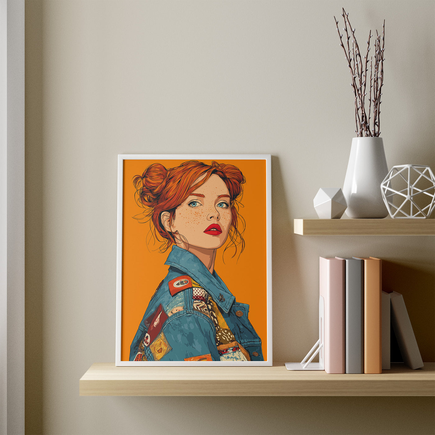 Rebel Edit framed in a room