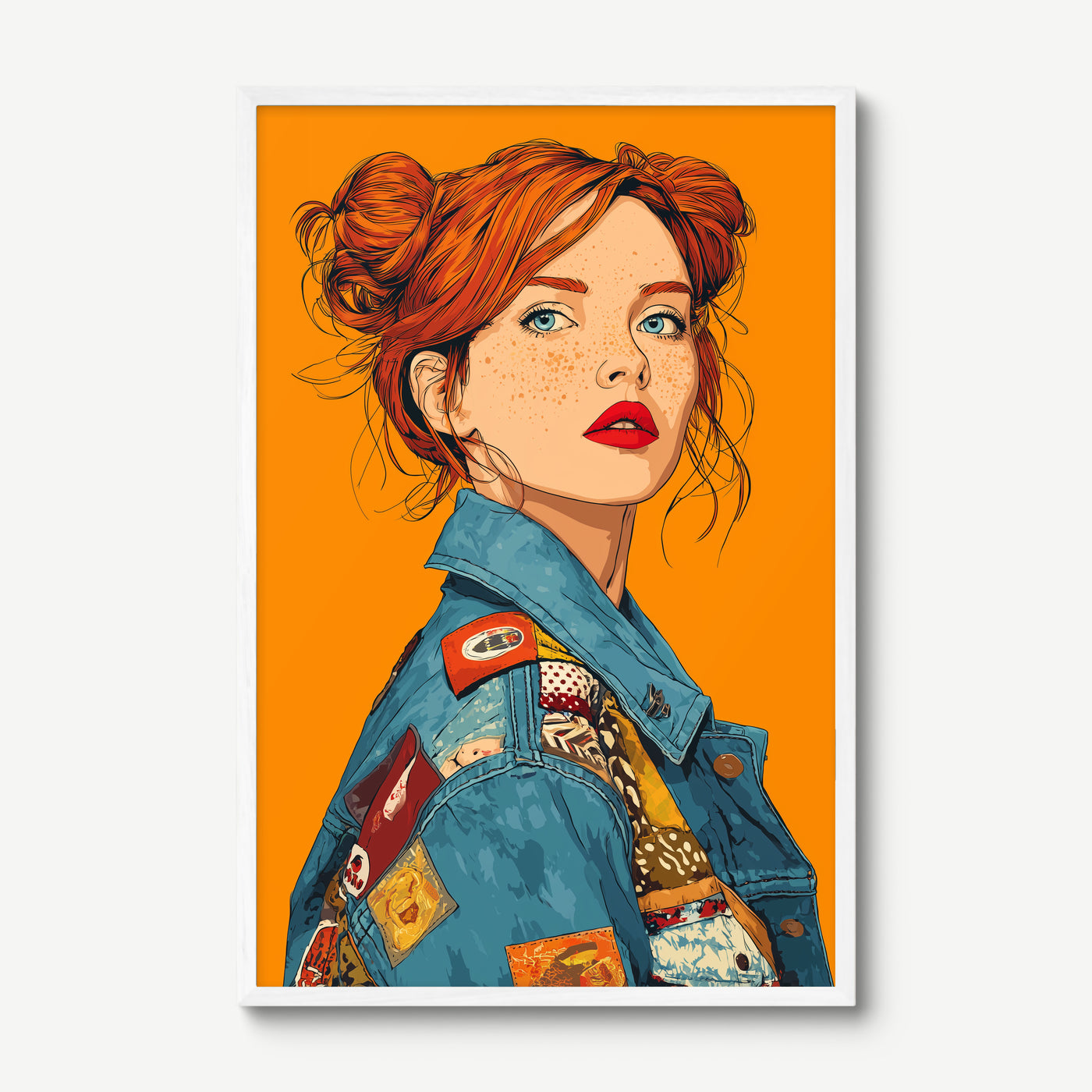Rebel Edit art print in a white frame