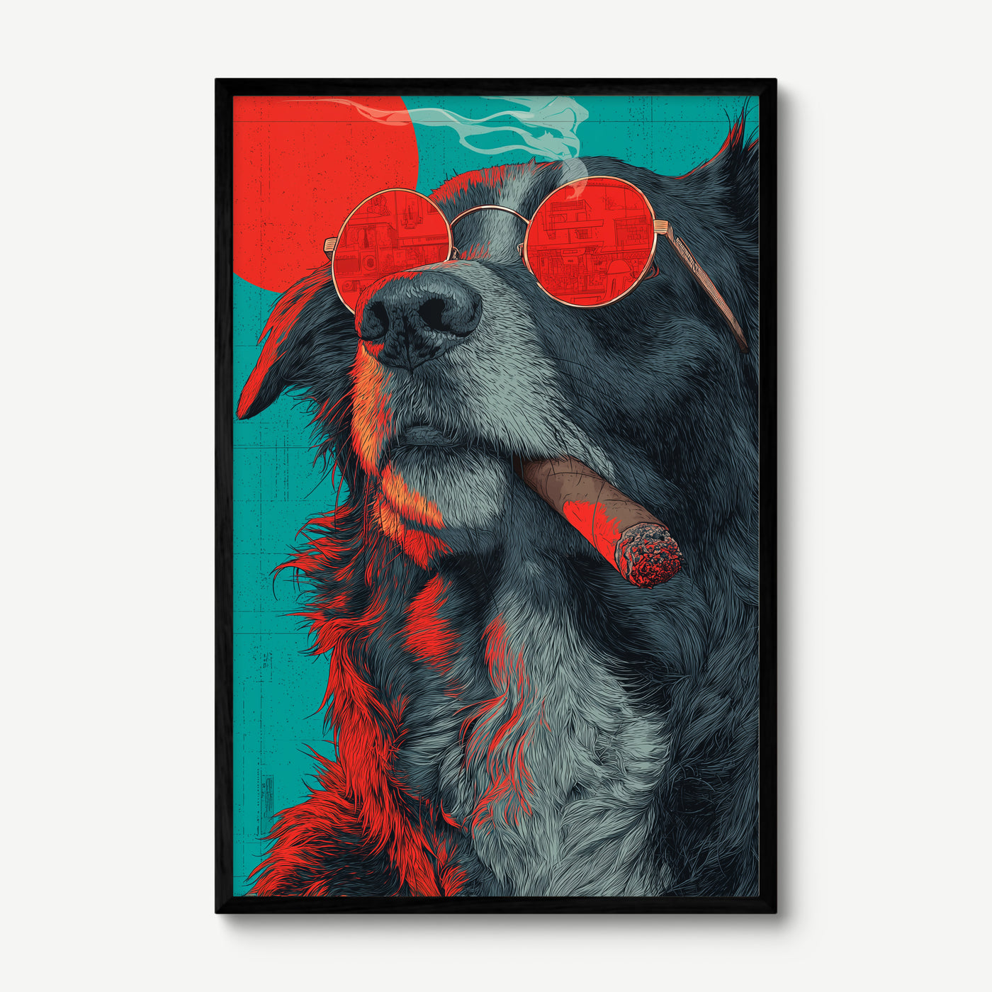 Rebel Hound art print in a black frame