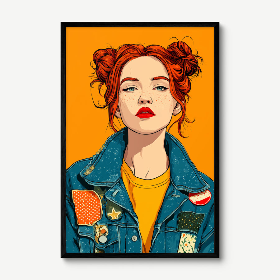 Rebel Queen art print in a black frame