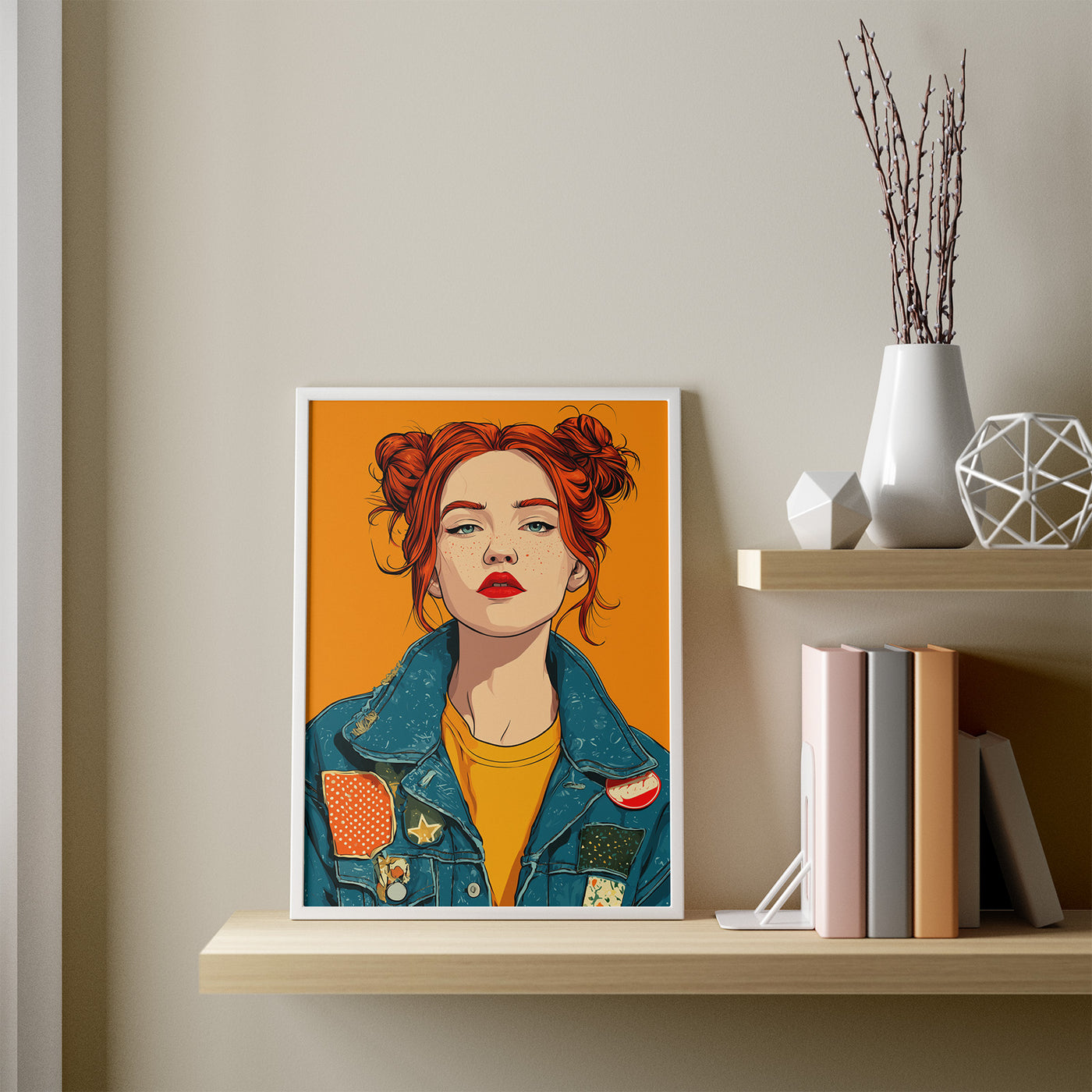 Rebel Queen framed in a room
