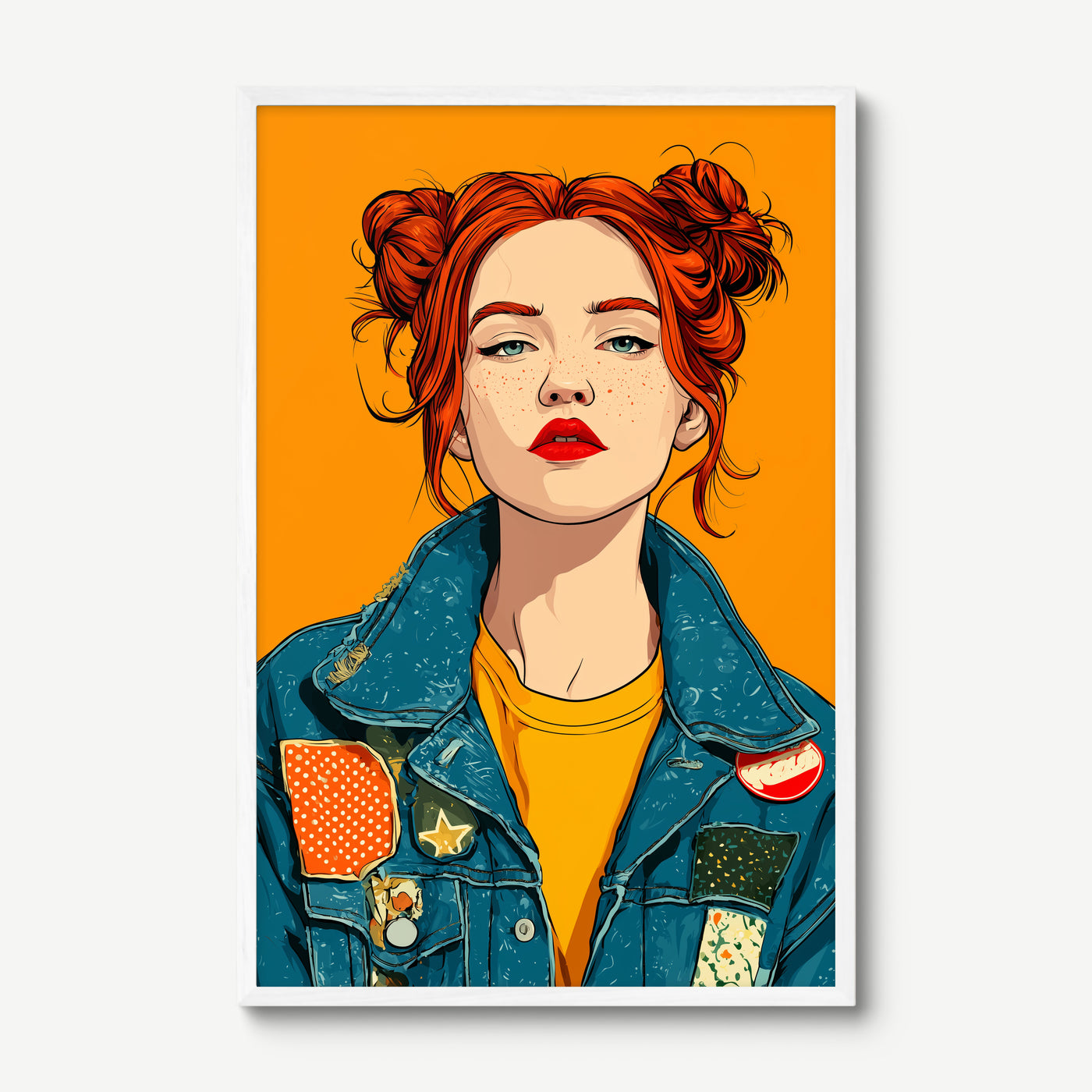 Rebel Queen art print in a white frame