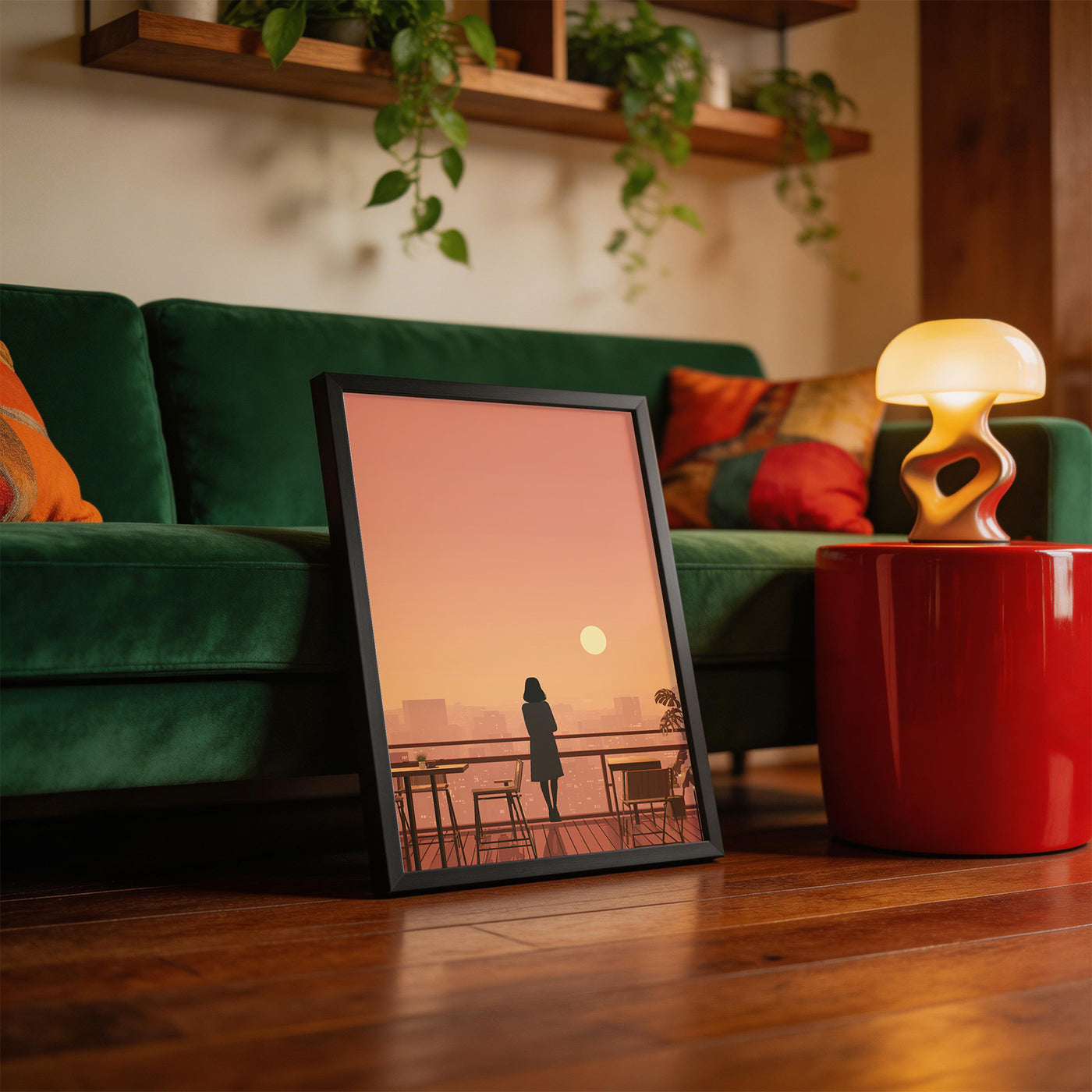 Rooftop Golden Hour framed on a wall