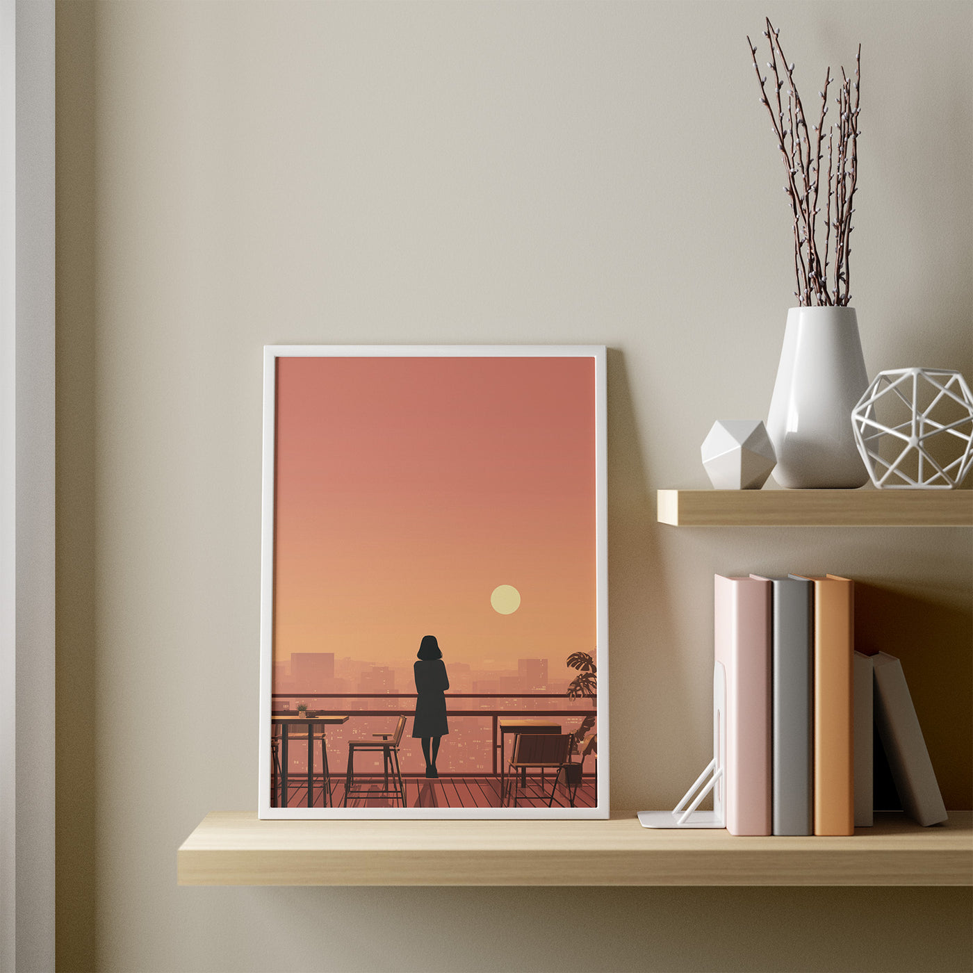 Rooftop Golden Hour framed in a room