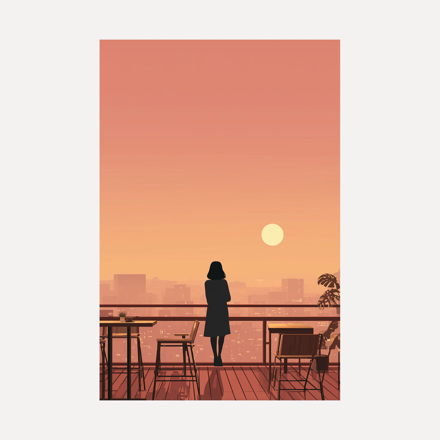 Rooftop Golden Hour unframed art print