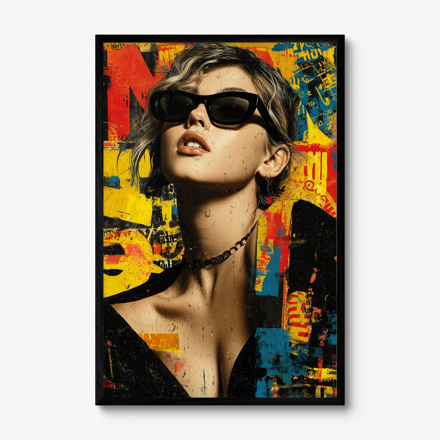 Scarf Up art print in a black frame