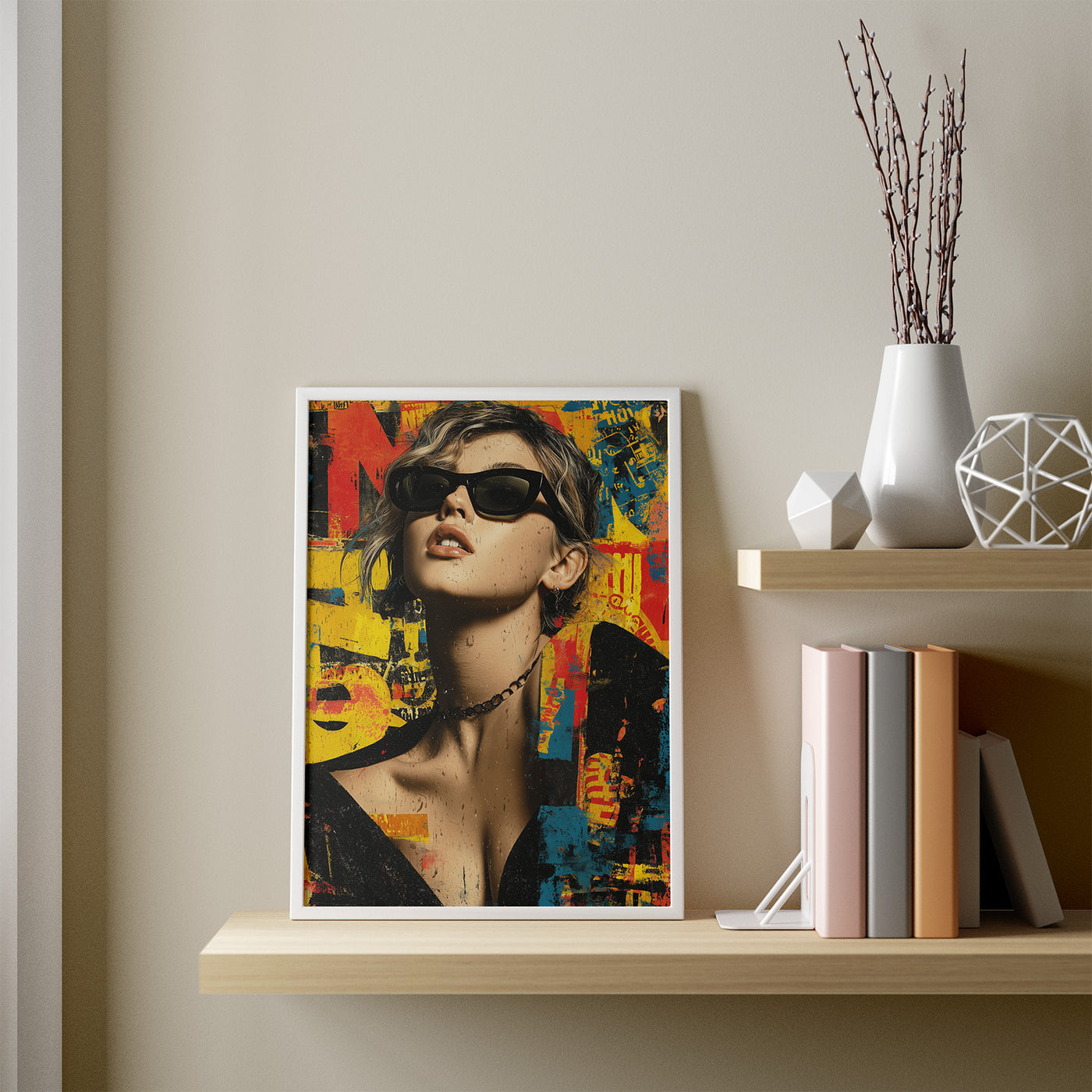 Scarf Up framed in a room