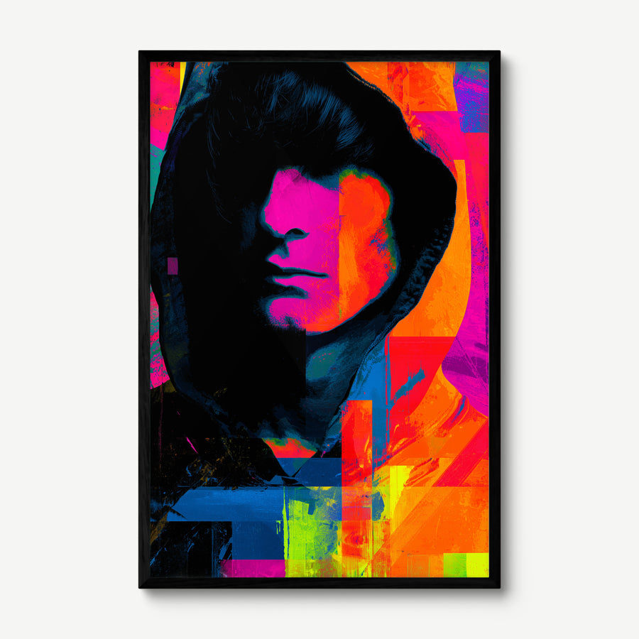 Shadow Signal art print in a black frame