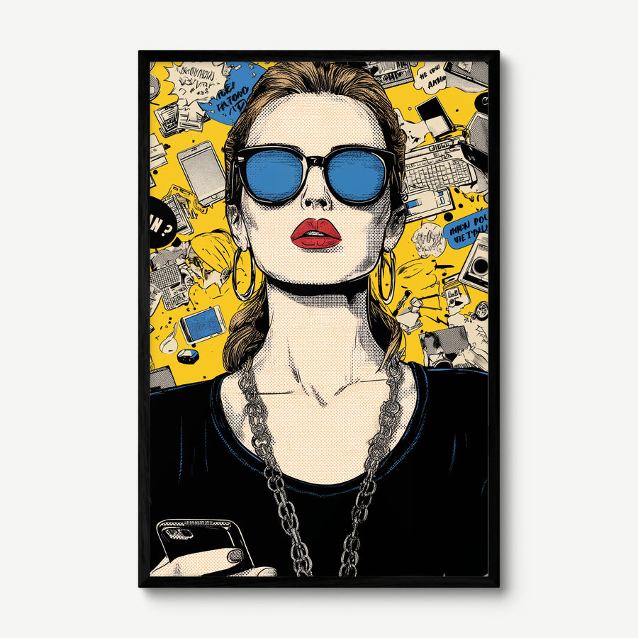Signal Lost art print in a black frame