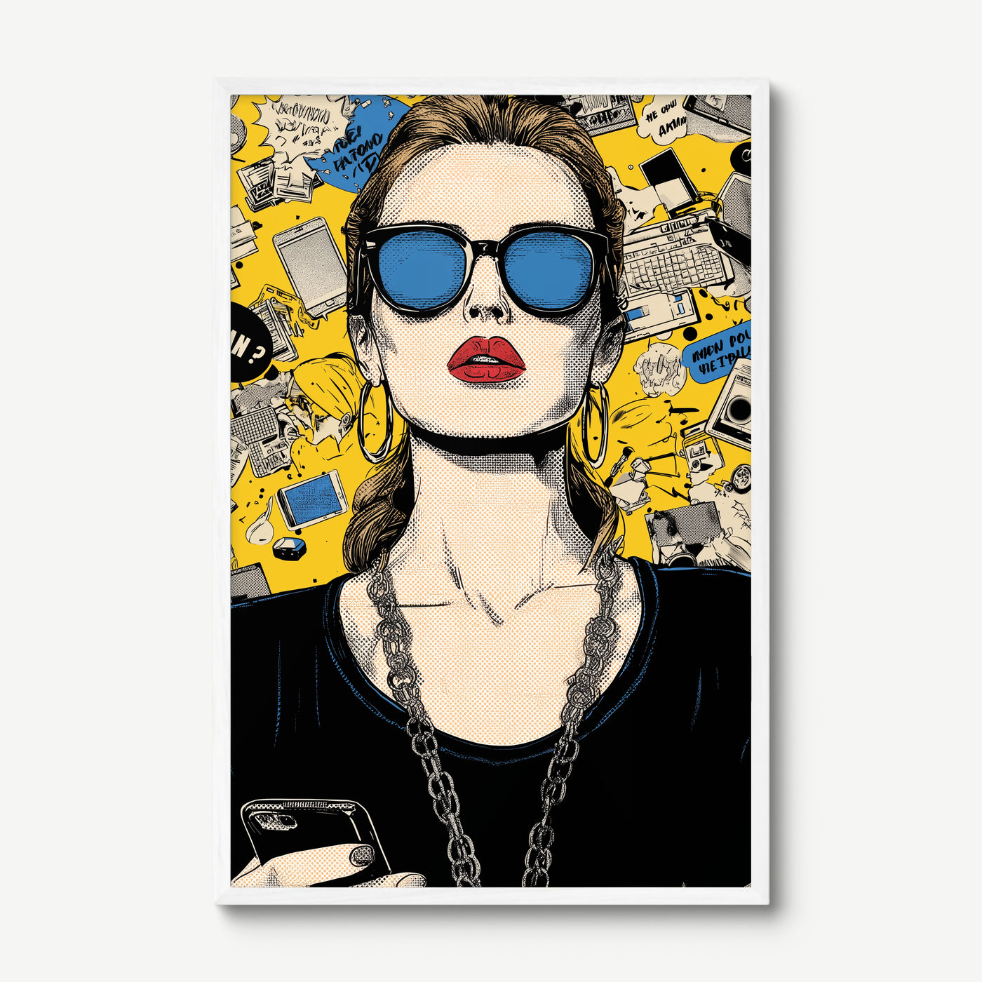 Signal Lost art print in a white frame